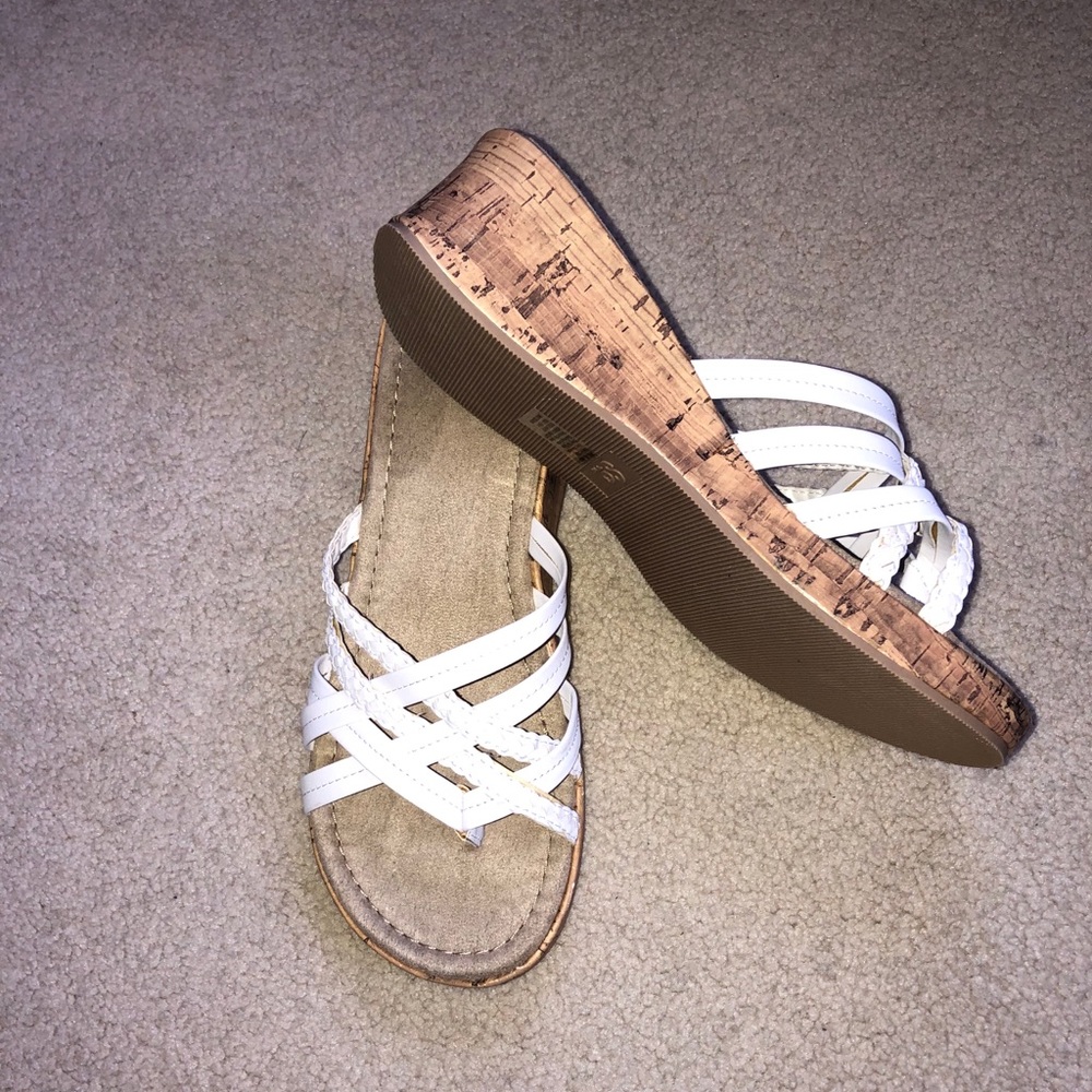 Cork platform sandals